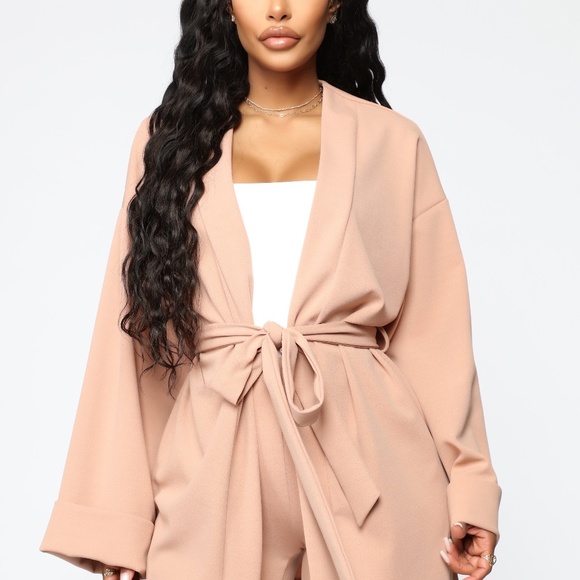 Oversized jacket Taupe bell sleeves - Picture 2 of 6